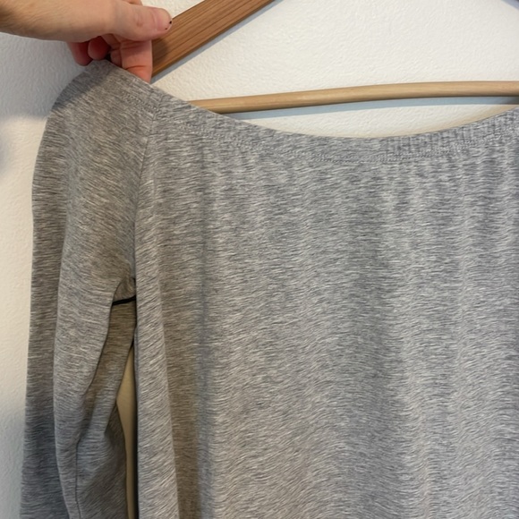 SHEIN Gray Elastic Neckline Long Sleeved Short Flowy Dress - Picture 3 of 9